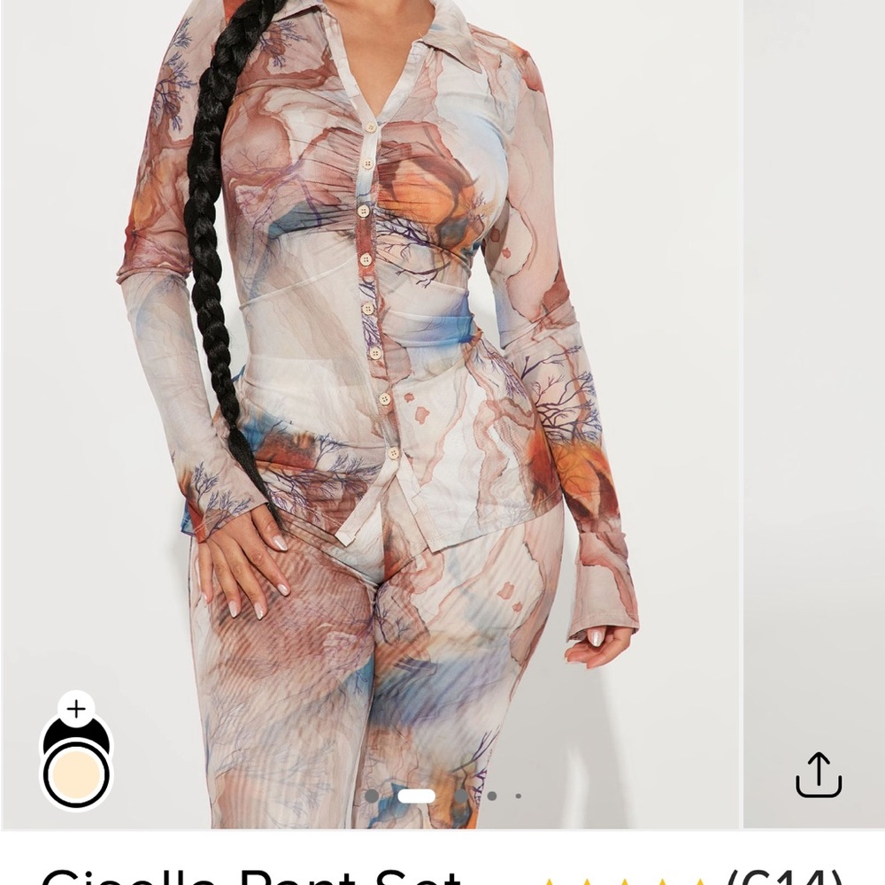 Fashion Nova Multicolor Sheer pants set